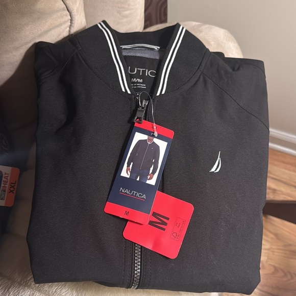 Nautica Men’s Lightweight Bomber Style Jacket Black SIZE SZ MEDIUM NWT - Picture 7 of 11